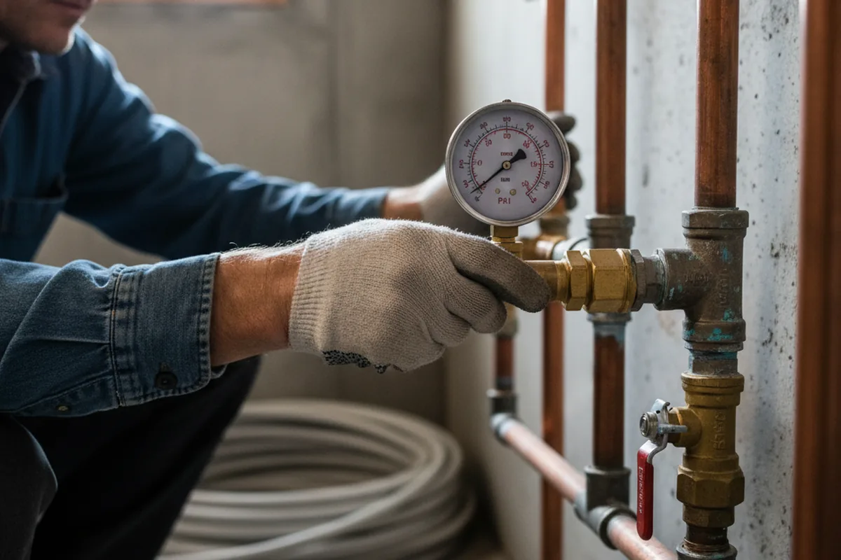Pressure testing a repaired line during Water Line Repair in Oak Brook