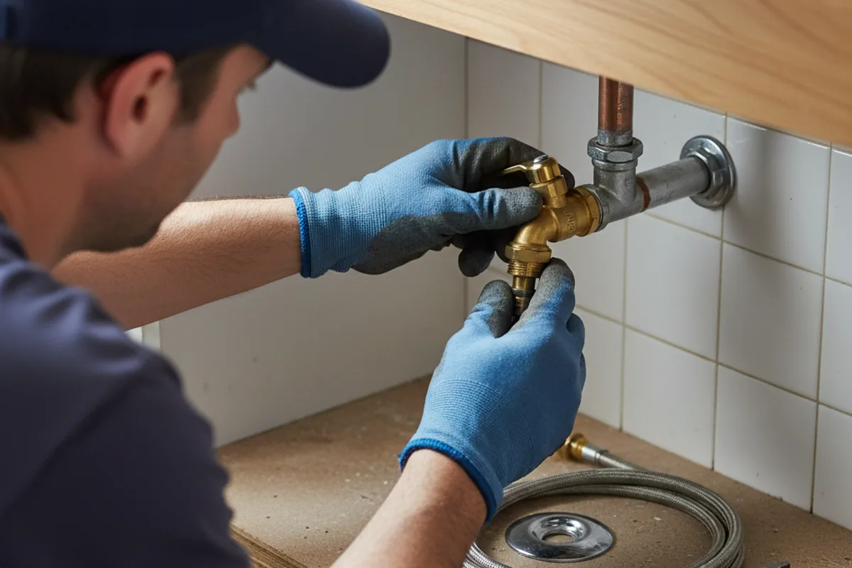Shutoff valve and fitting work during Burst Pipe Repair in Oak Brook